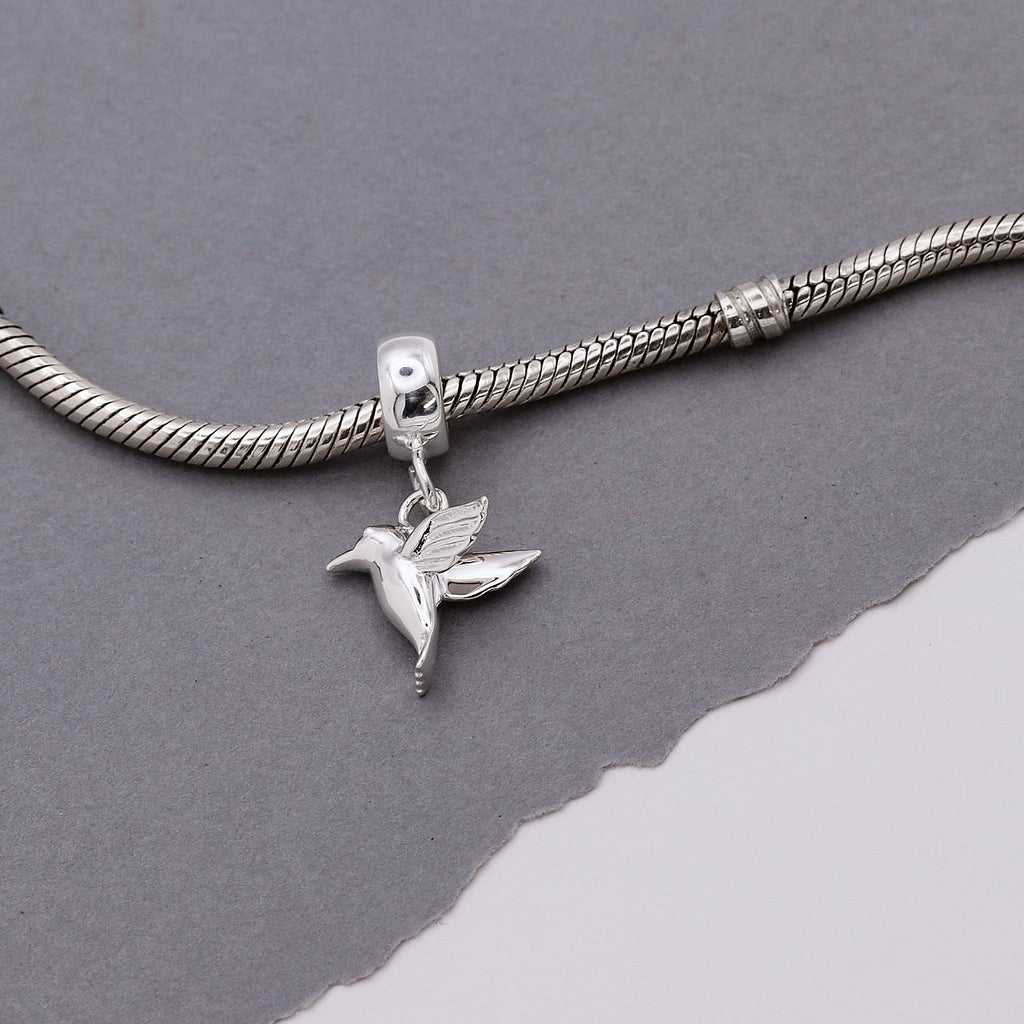 Hummingbird Silver Charm