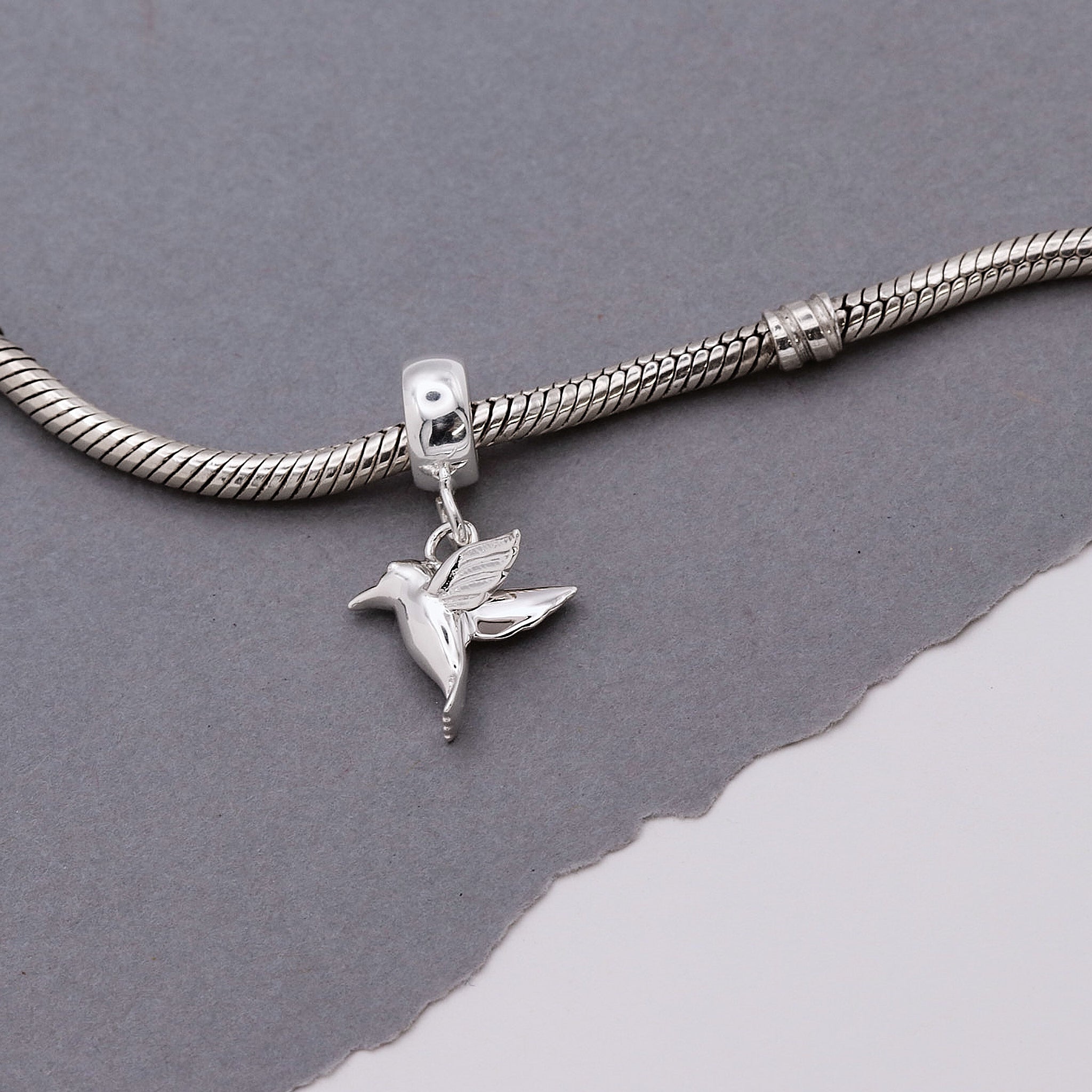 Hummingbird Silver Charm