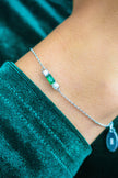 EMERALD ISLE FRESHWATER PEARL BRACELET IN EMERALD AND SILVER