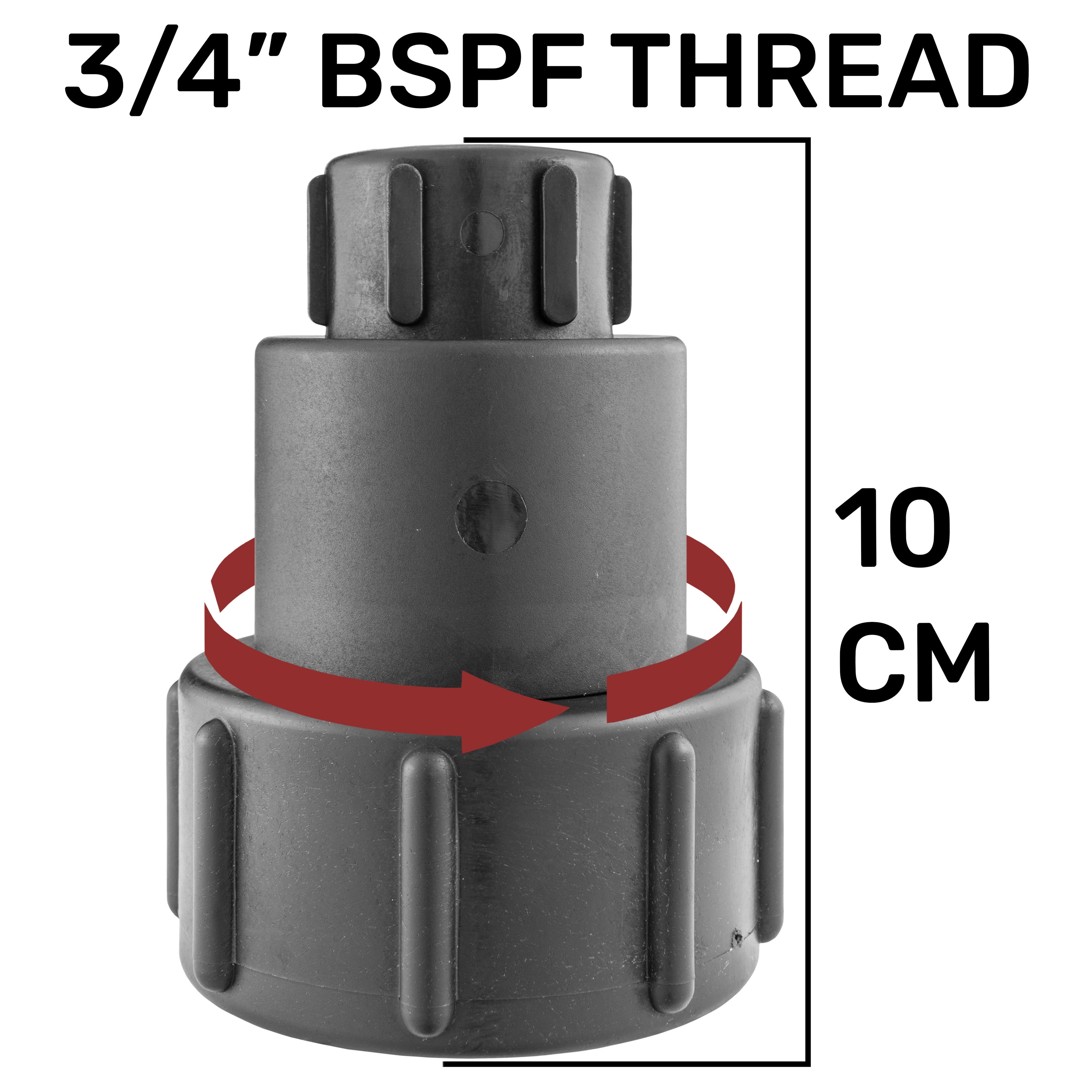 IBC 2” S60X6 – 3/4" BSPF Extender Adaptor with MDPE Elbow 20mm