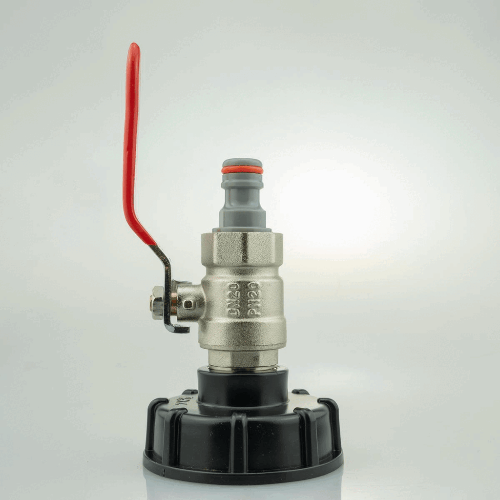 IBC 2” S60X6 Cap with Lever Valve and Male Quick Connector WL