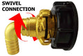 IBC 2” S60X6 Cap with Geka Type Fittings 19mm Barb Swivel Elbow