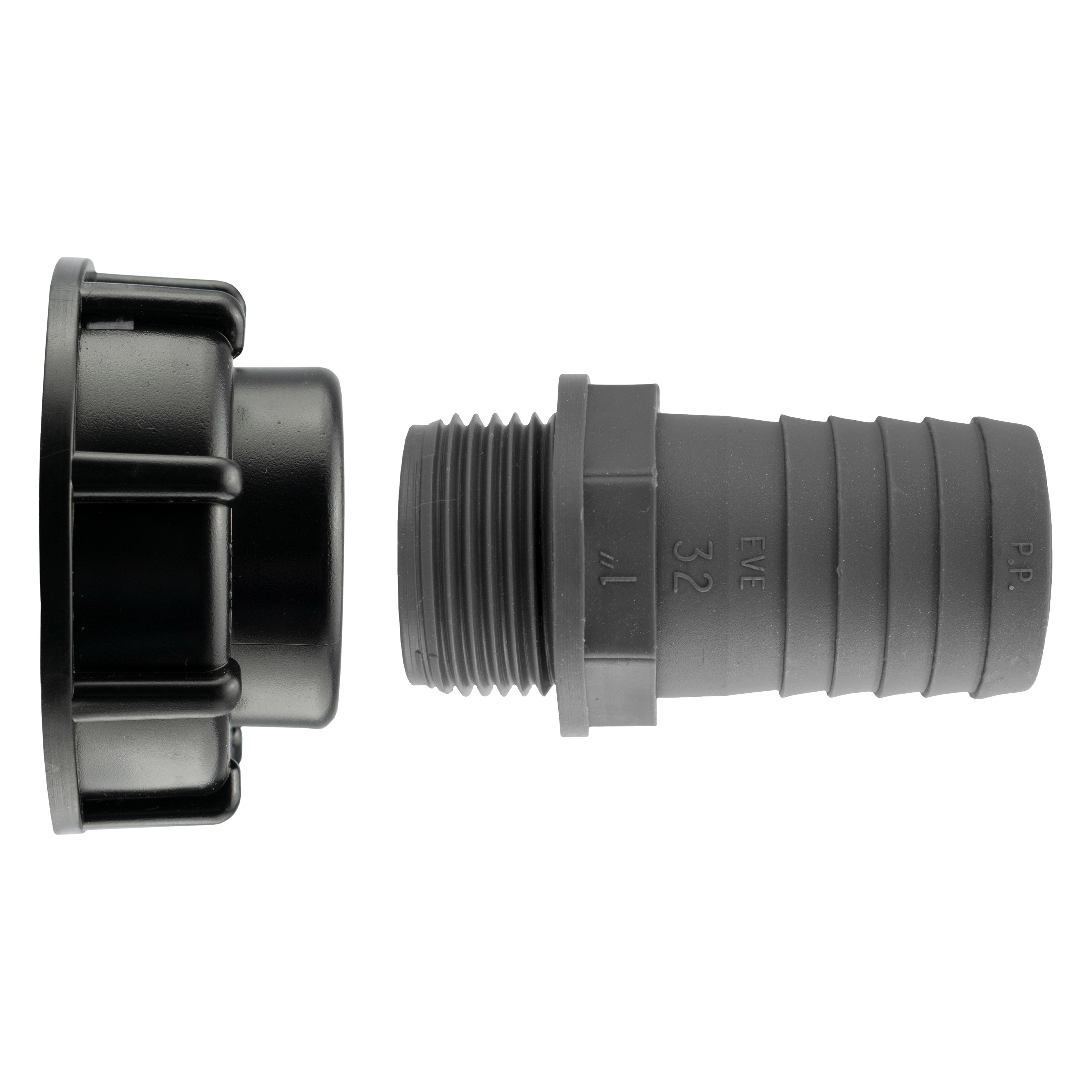IBC 2” S60X6 Cap with 32mm Barb Straight