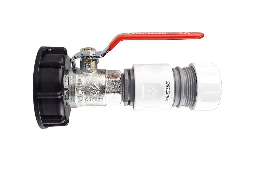 IBC 2” S60X6 Cap with ¾” BSP Lever Valve and Max Flo Hose Connectors Set