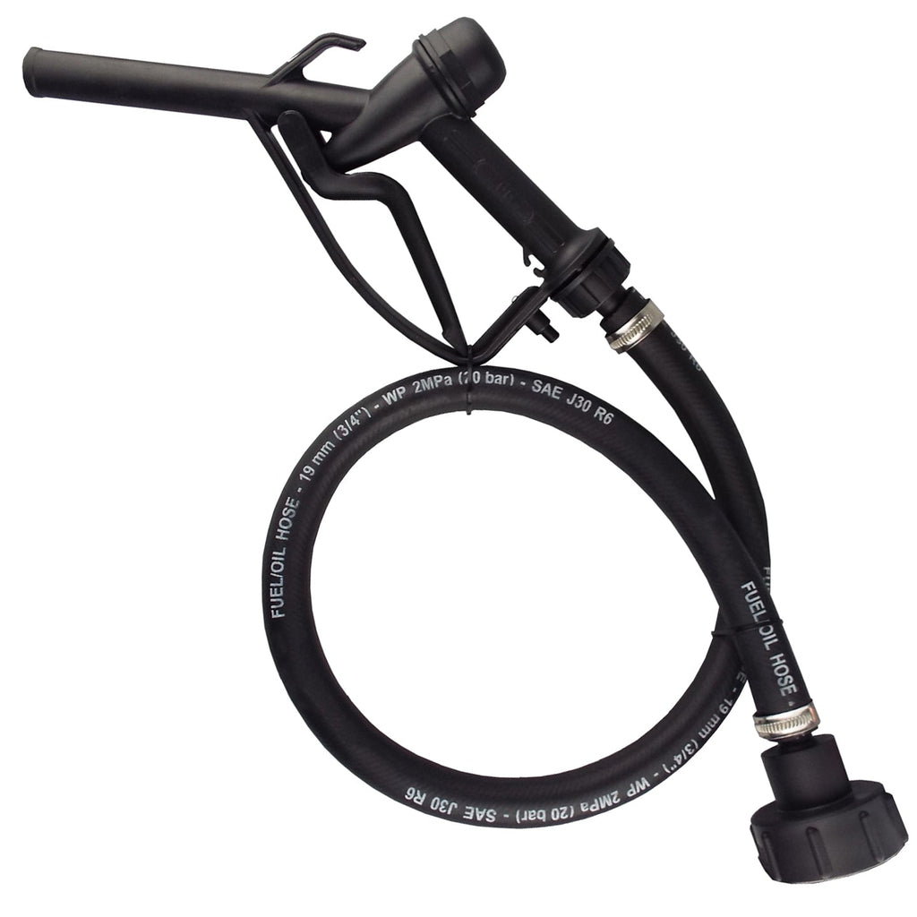 Fuel Gun with 3/4" Rubber Hose & Tank Adaptor Set