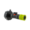 IBC 2” S60X6 Cap with In-Line BSPF Valve and ¾” BSPM Female Hose Connector Lime