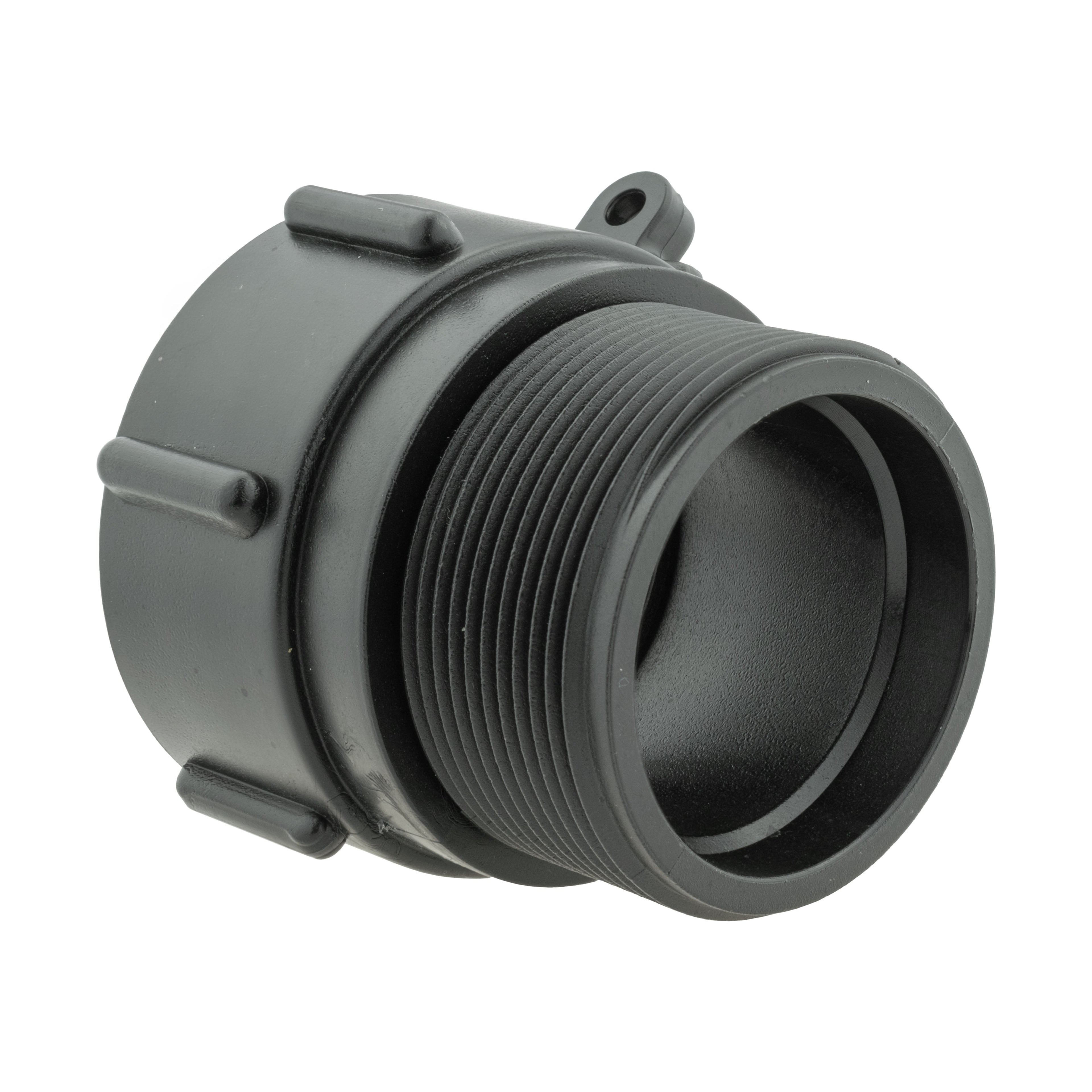 IBC 2” S60X6 Cap with 2” BSP Elbow and 50mm Barb Straight