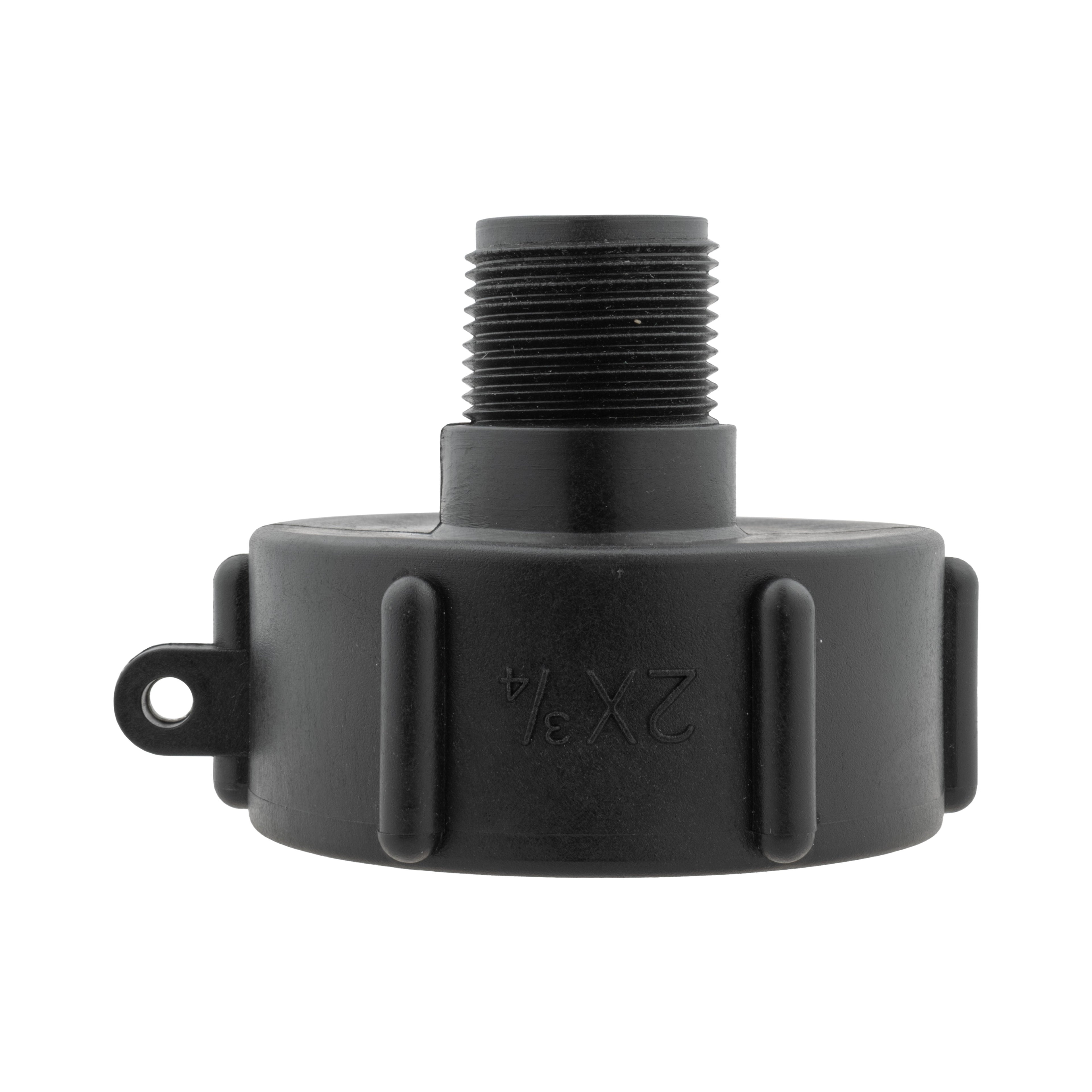 IBC 2” S60X6 Cap with BSPF Thread-Quick Connect Male Valve