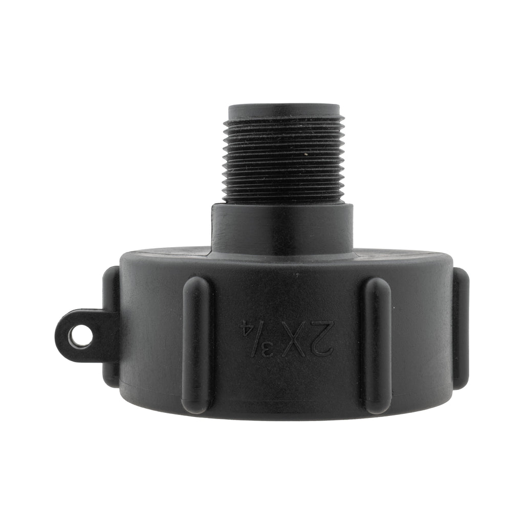 IBC 2” S60X6 Cap with In-Line BSPF Valve and ¾” BSPM Female Hose Connector Lime