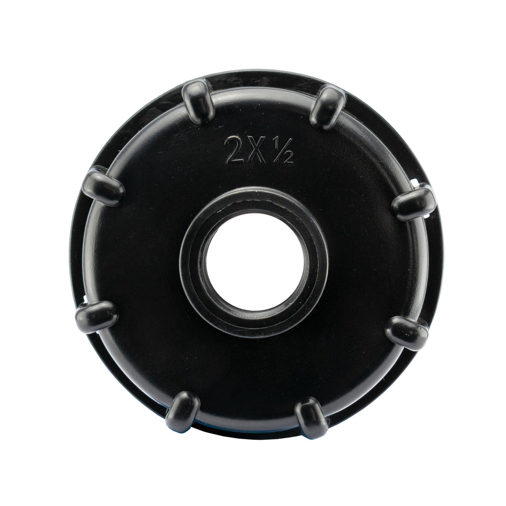 IBC 2” BSPF – S60X6 Cap with S60X6 – ½” BSPF Cap and Quick Connect Lever Tap ½” BSP