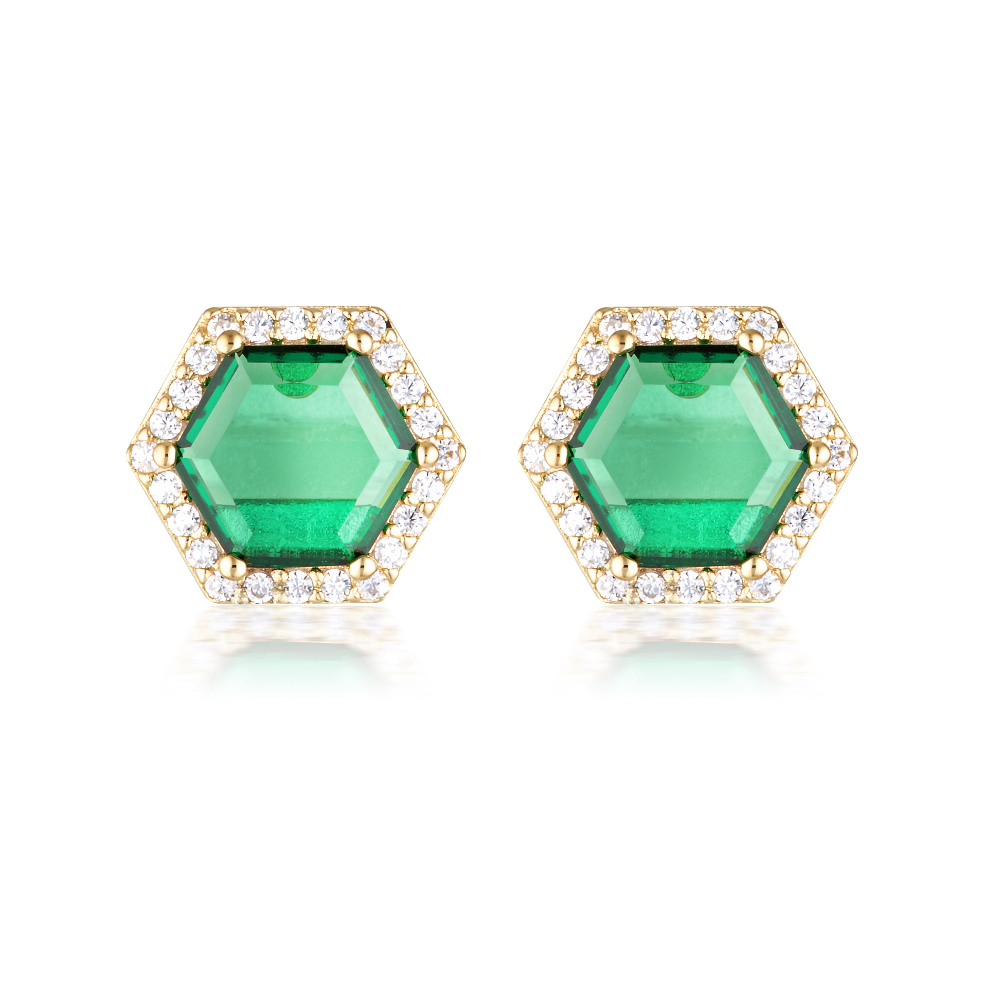 HEXAGON EARRINGS GOLD