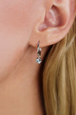 GEORGINI MIDNIGHT VELVET BABY HEART HOOP EARRINGS SILVER