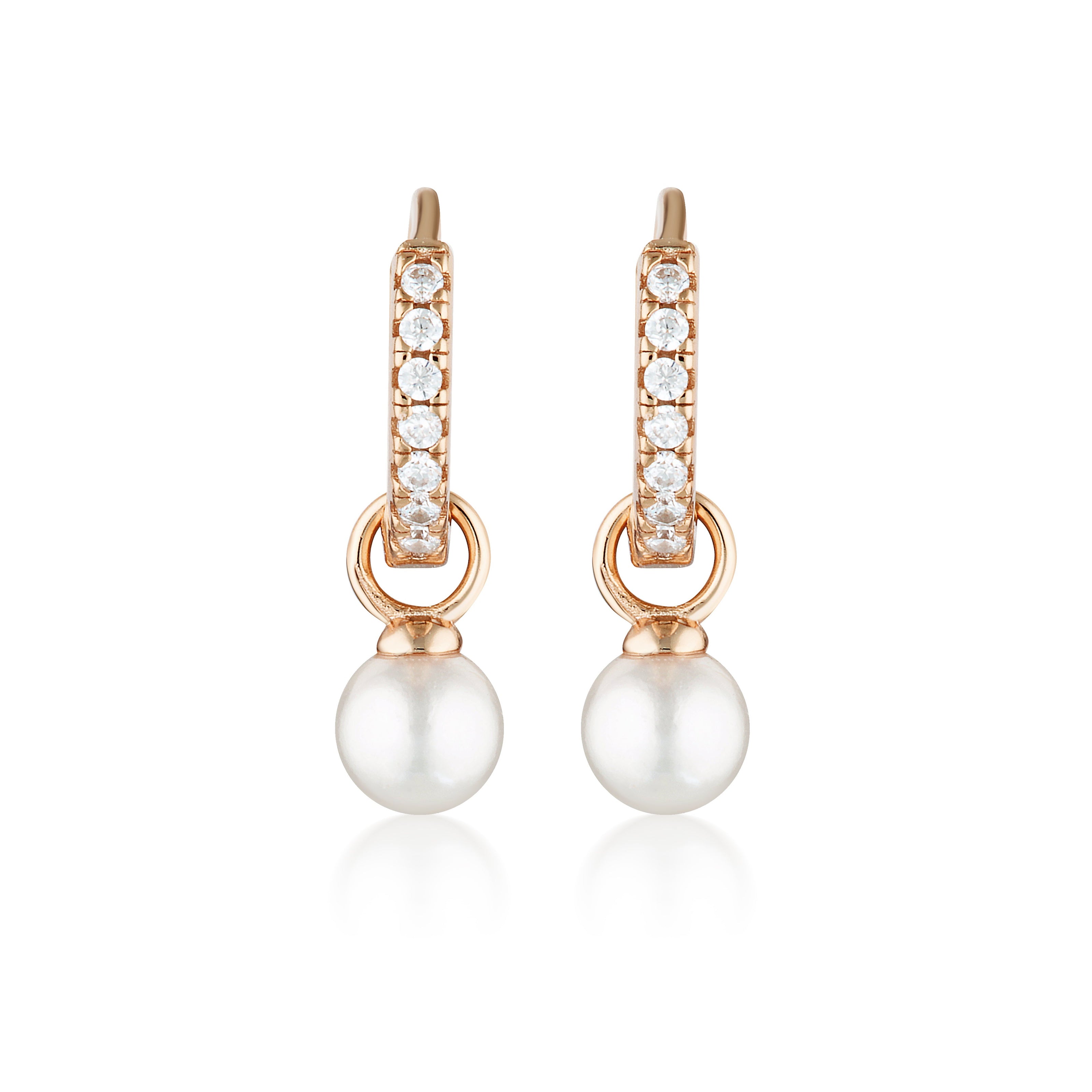 RED CARPET BABY PEARL HOOP ROSE GOLD