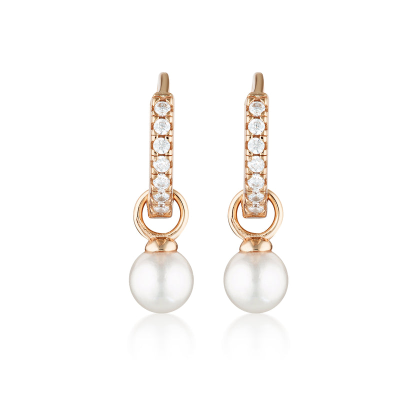 RED CARPET BABY PEARL HOOP ROSE GOLD