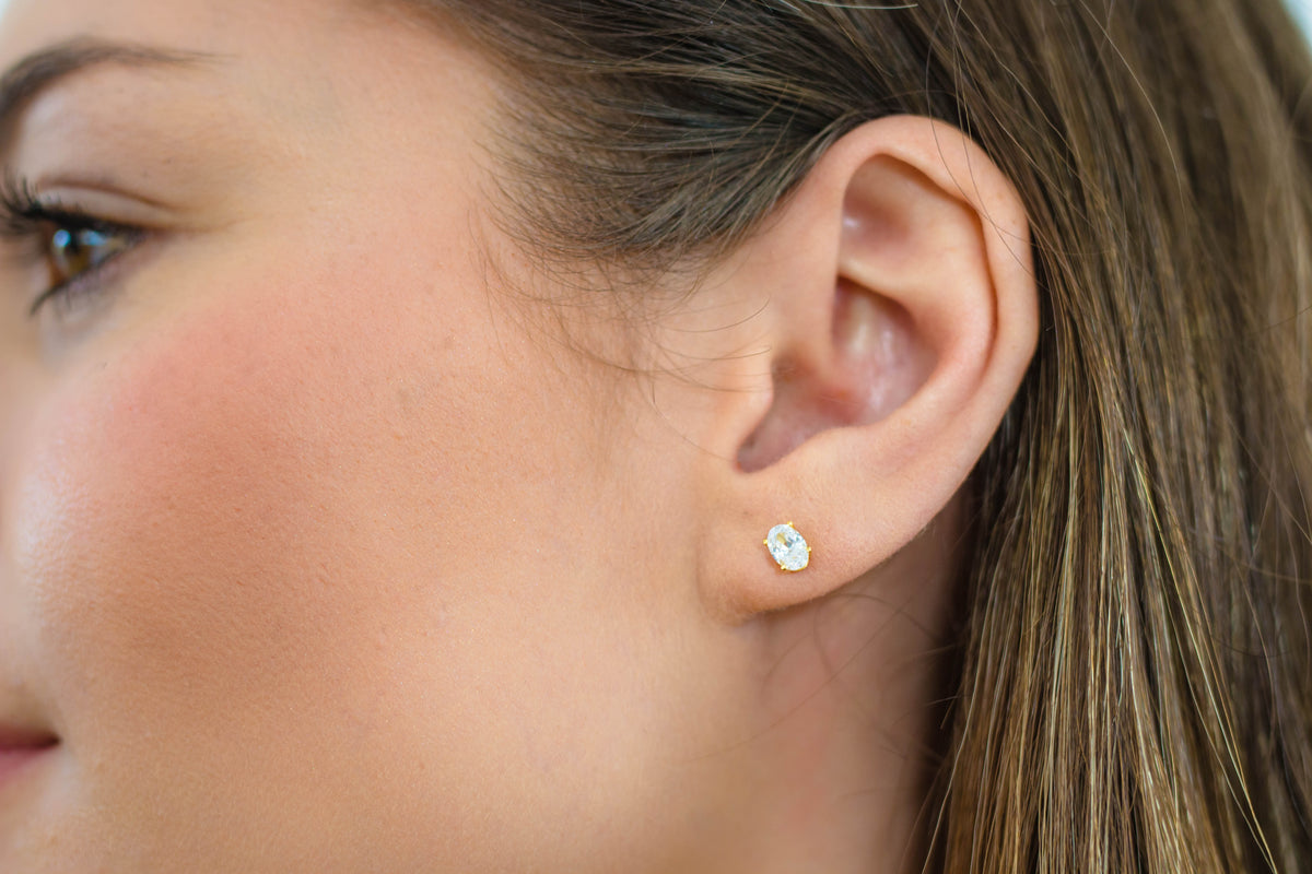 A CHRISTMAS JOURNEY ELLIPSE EARRINGS GOLD