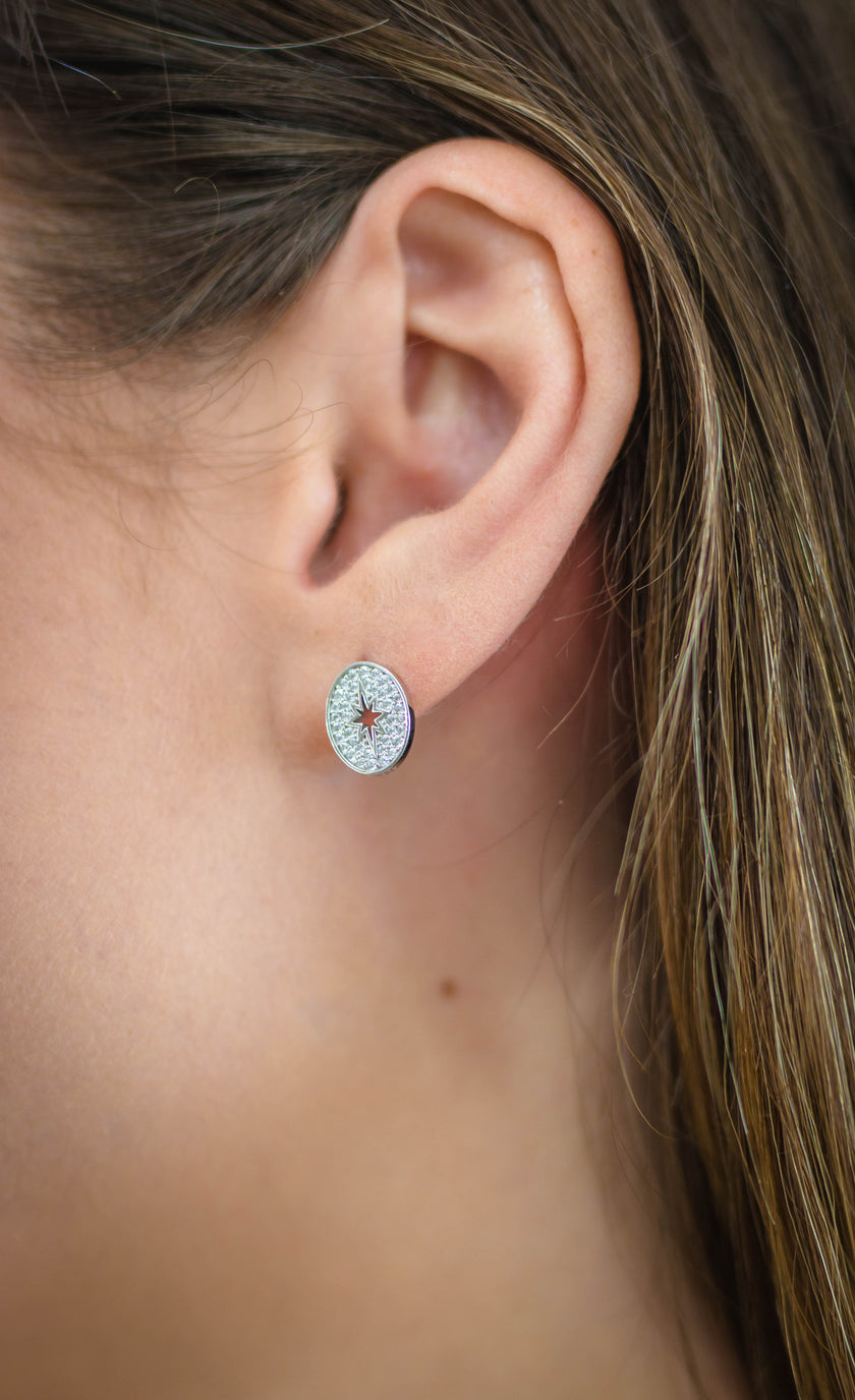 A CHRISTMAS JOURNEY FOLLOW THE STAR EARRINGS SILVER
