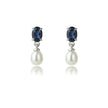OCEANS WHITSUNDAYS FRESHWATER PEARL EARRINGS SAPPHIRE BLUE