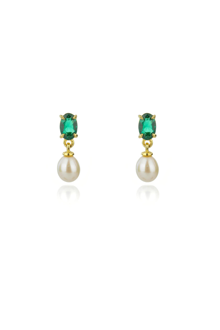 OCEANS WHITSUNDAY EARRINGS EMERALD AND GOLD