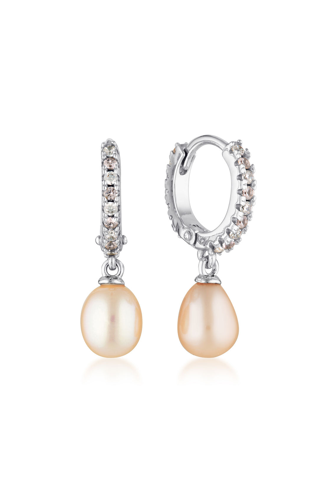 BONDI PINK FRESHWATER PEARL EARRINGS SILVER