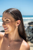 PALM COVE PINK FRESHWATER PEARL EARRINGS SILVER