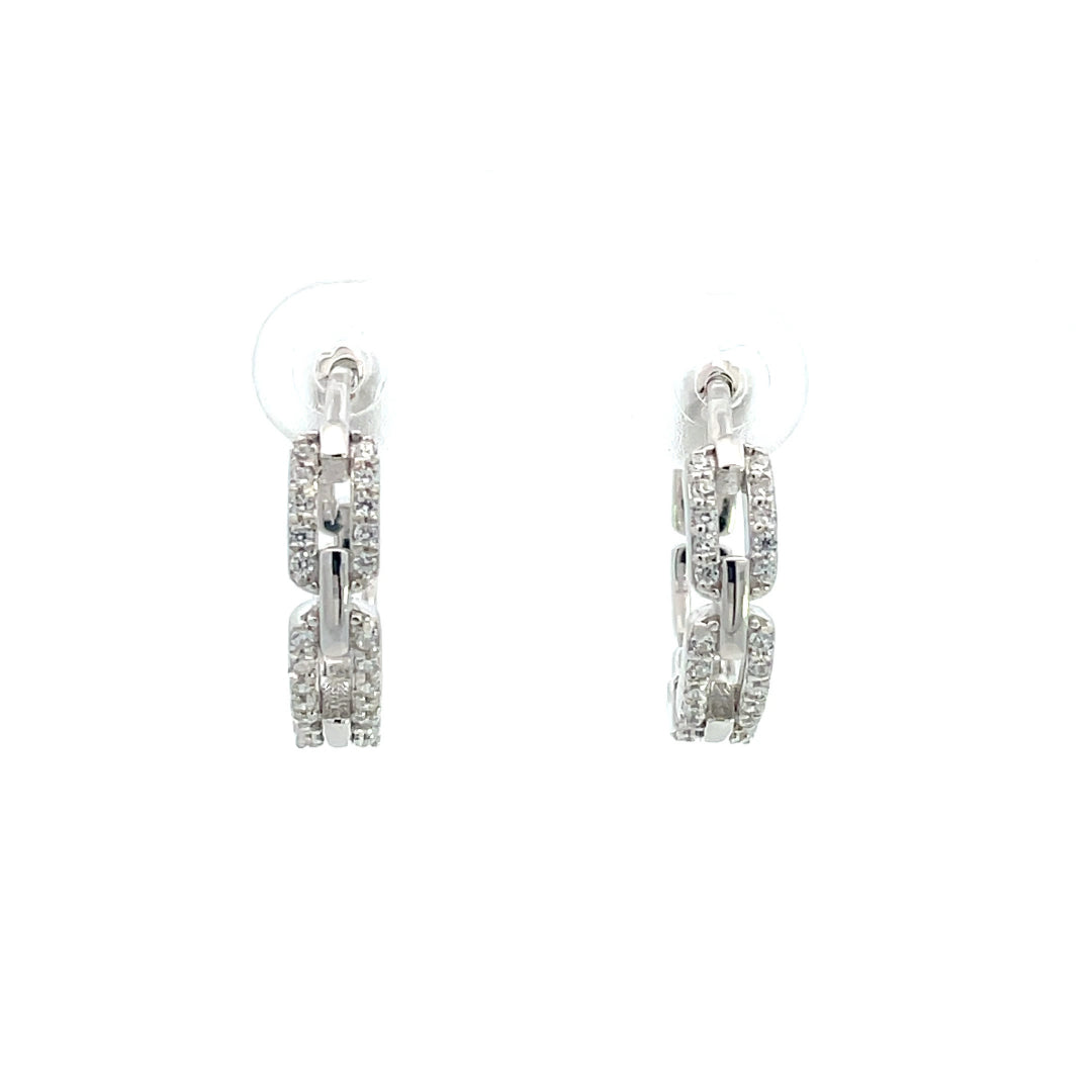 GODDESS LINK HOOP EARRINGS SILVER