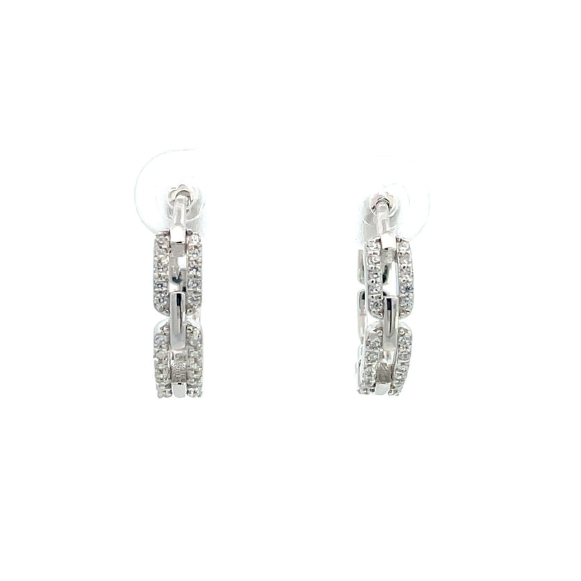 GODDESS LINK HOOP EARRINGS SILVER