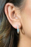 BAGUETTE INSIDE OUT EARRINGS SILVER SMALL