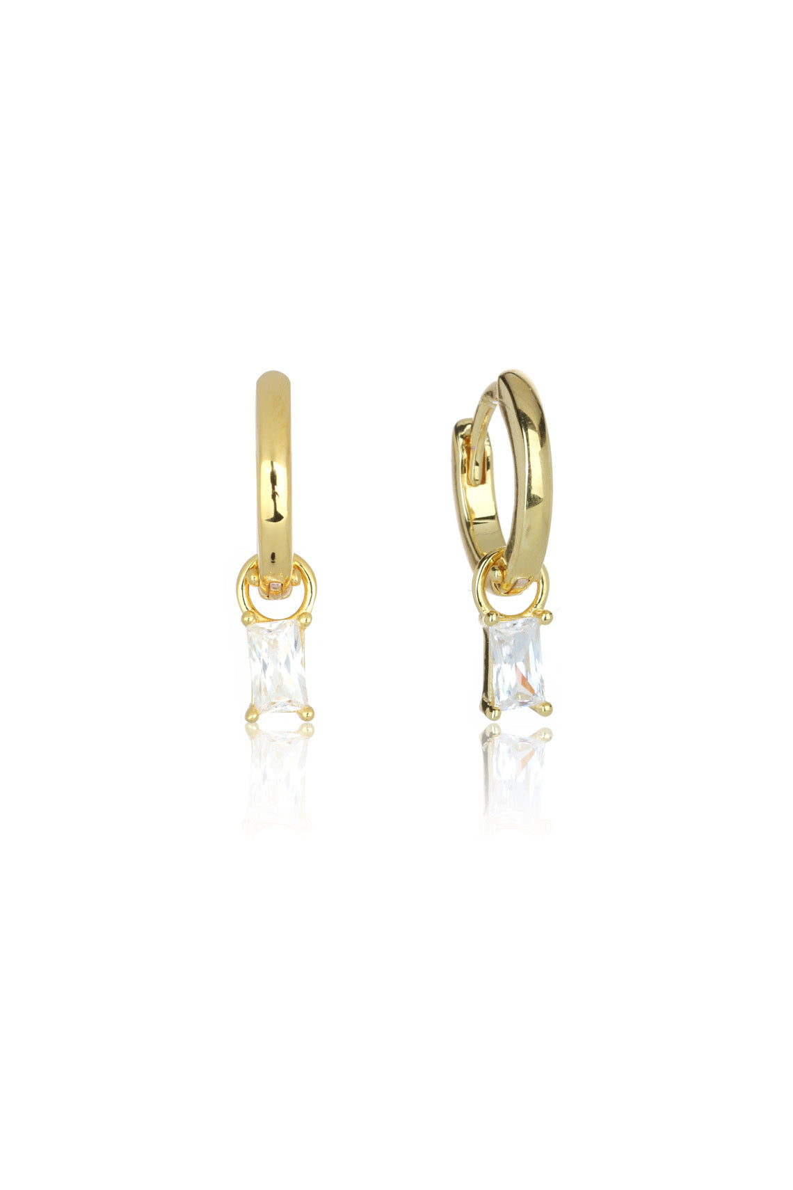 BABY BAGUETTE HOOP GOLD