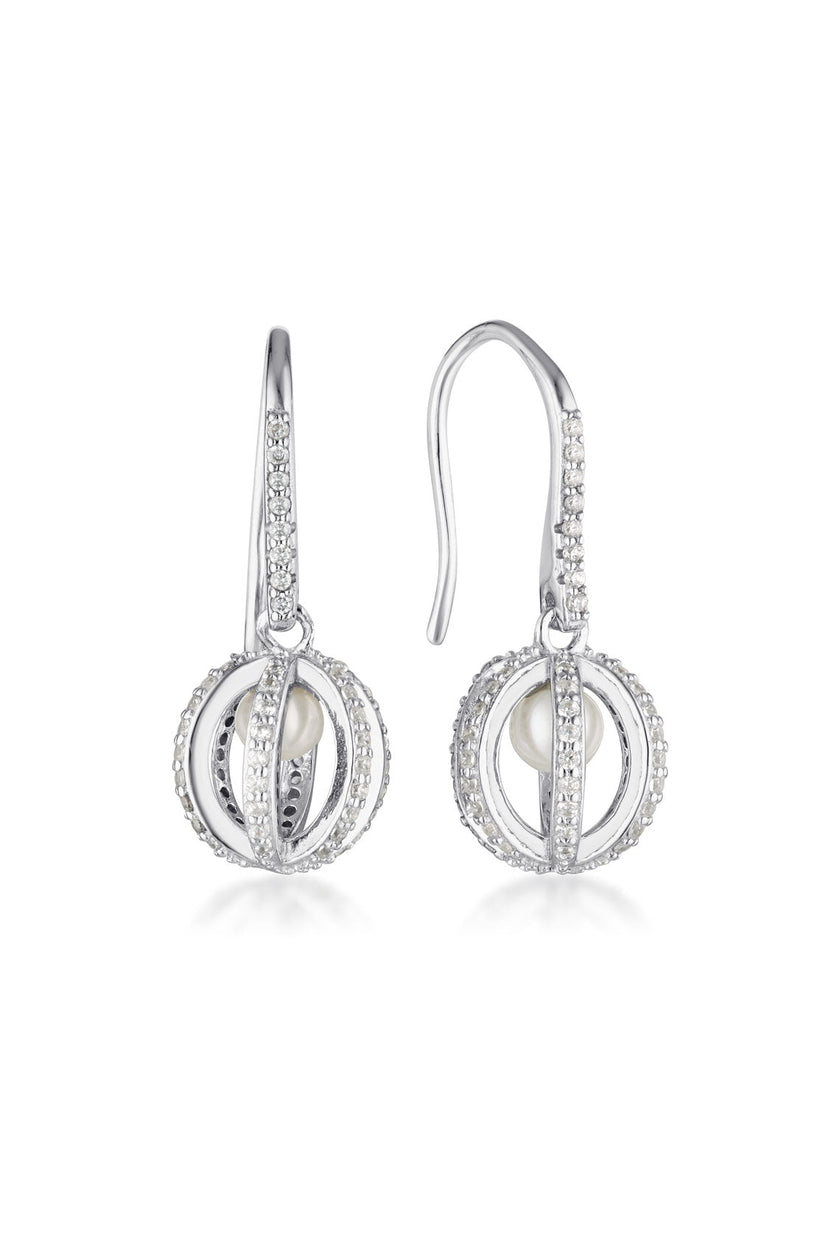 MAJESTY FRESHWATER PEARL EARRINGS SILVER