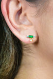 EMERALD ISLE FRESHWATER PEARL EARRINGS IN EMERALD AND GOLD