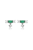 EMERALD ISLE FRESHWATER PEARL EARRINGS IN EMERALD AND SILVER