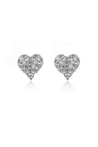 SWEETHEART SPARKLY HEART STUDS SILVER