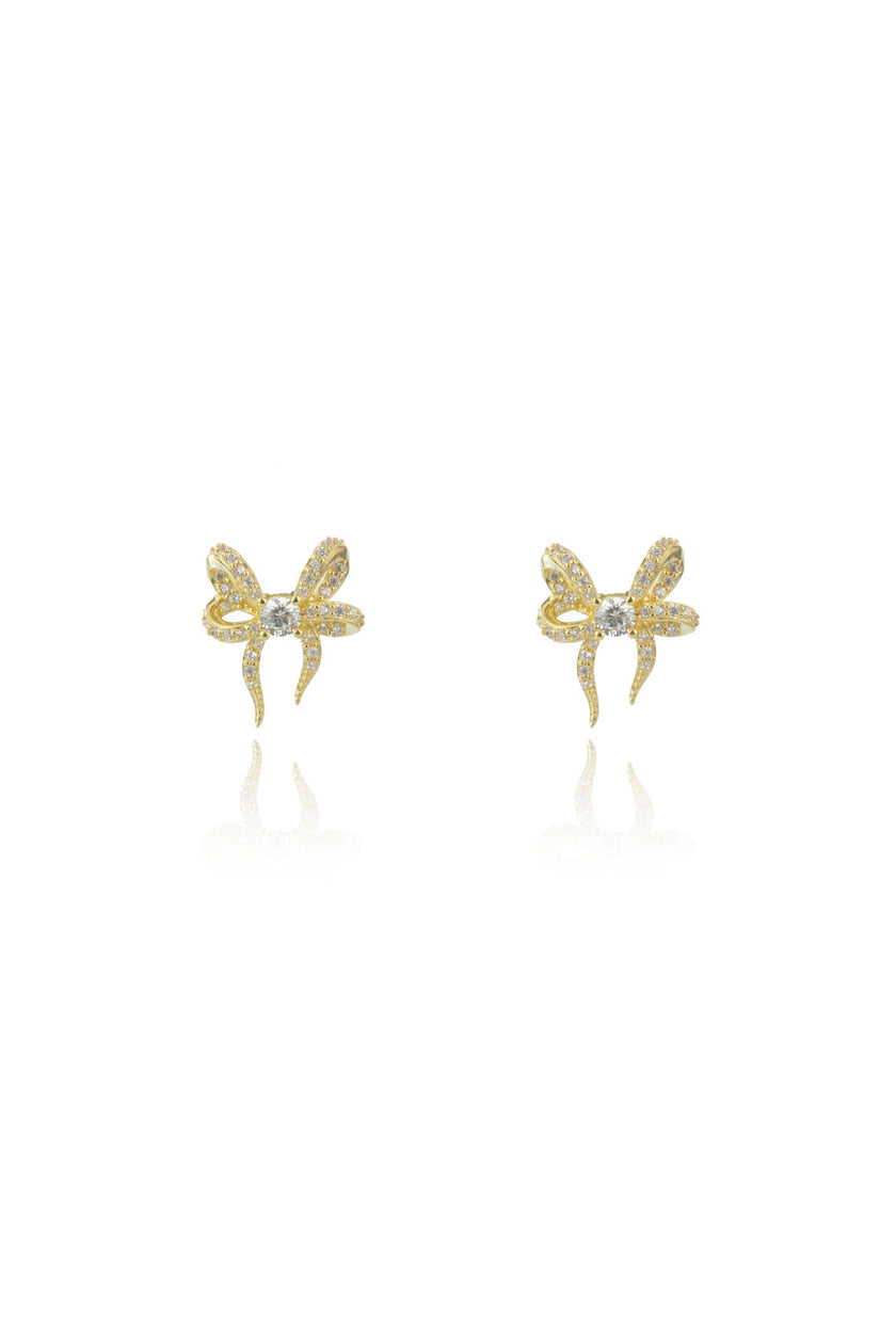 SWEETHEART BOW EARRINGS GOLD