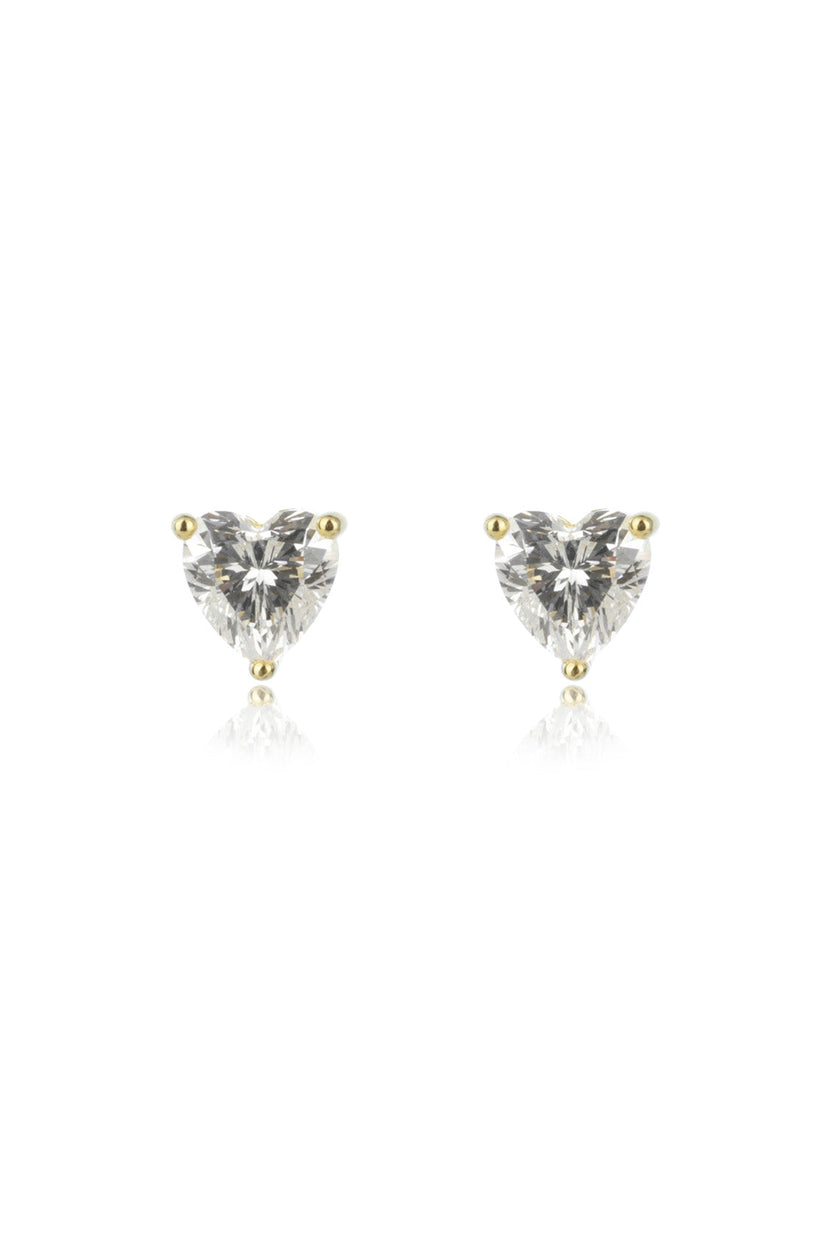 SWEETHEART HEART STUDS GOLD