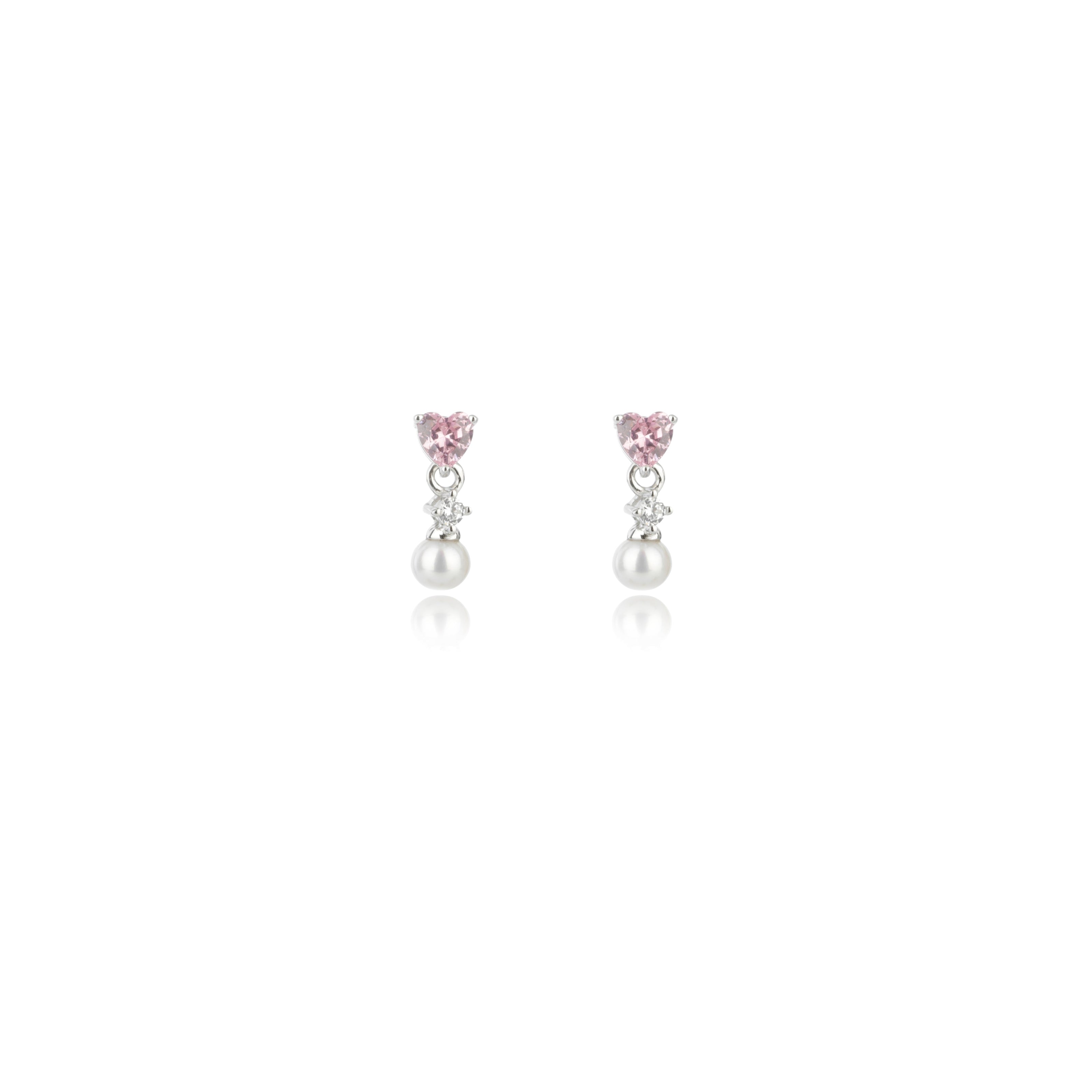 SWEETHEART MINI HEART FRESHWATER PEARL DROPLET SILVER