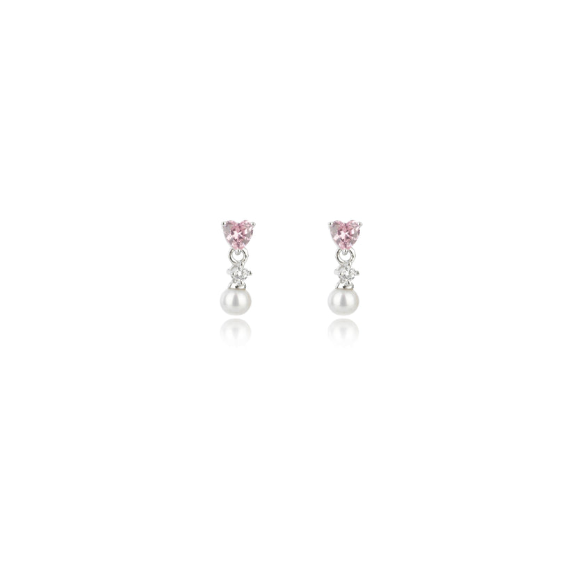 SWEETHEART MINI HEART FRESHWATER PEARL DROPLET SILVER