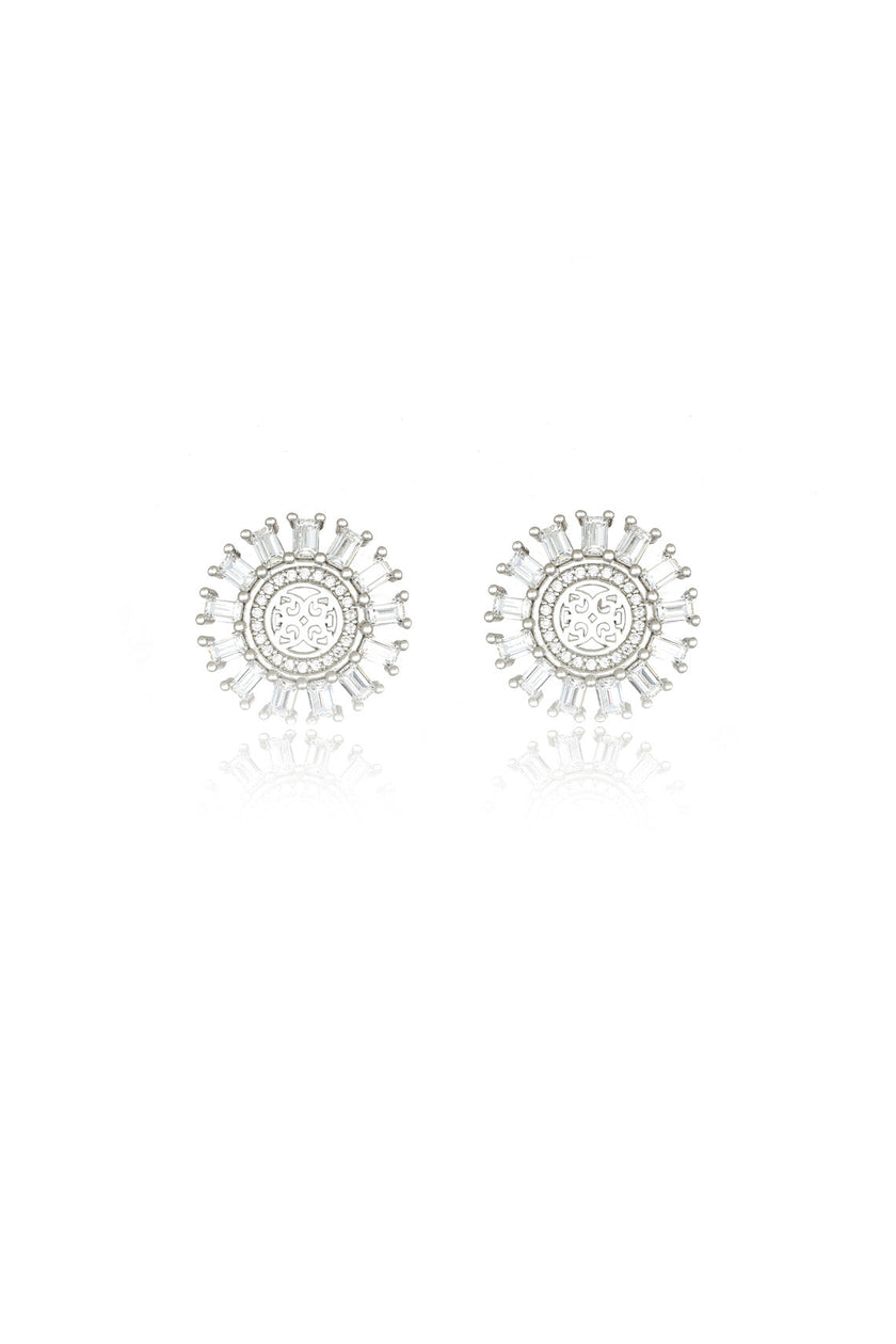 MY ONLY SUNSHINE BAGUETTE EARRINGS SILVER
