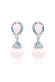 GEORGINI WISTERIA CREATED OPAL AND PEARL CASCADE EARRINGS SILVER