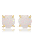 OPAL GLOW WHITE CREATED OPAL STUD EARRINGS GOLD