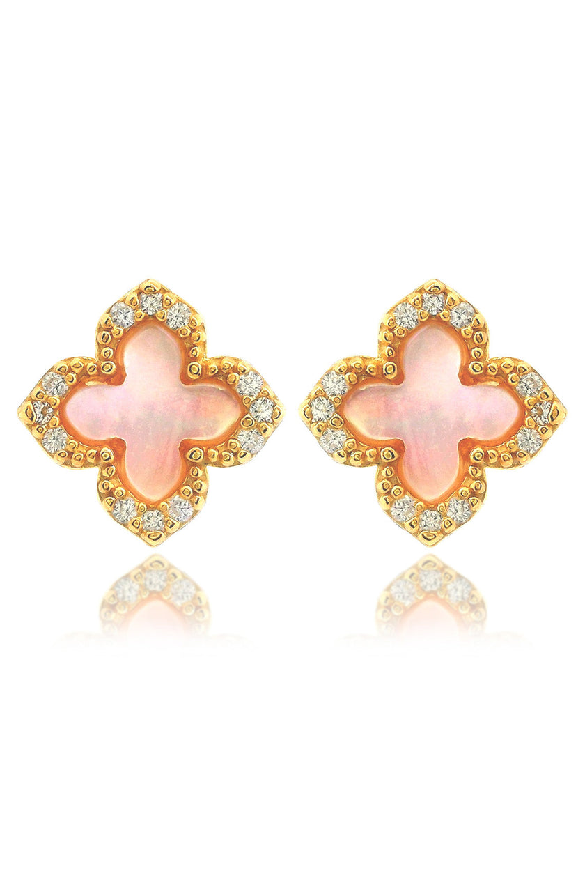 SYDNEY SOIRÉE FAIRWATER MOTHER OF PEARL STUD EARRINGS GOLD