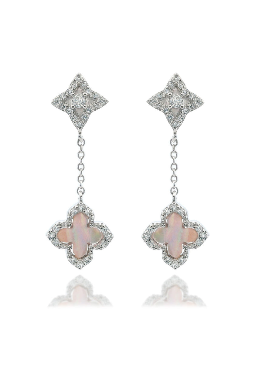 SYDNEY SOIRÉE FAIRWATER MOTHER OF PEARL DROP EARRINGS SILVER