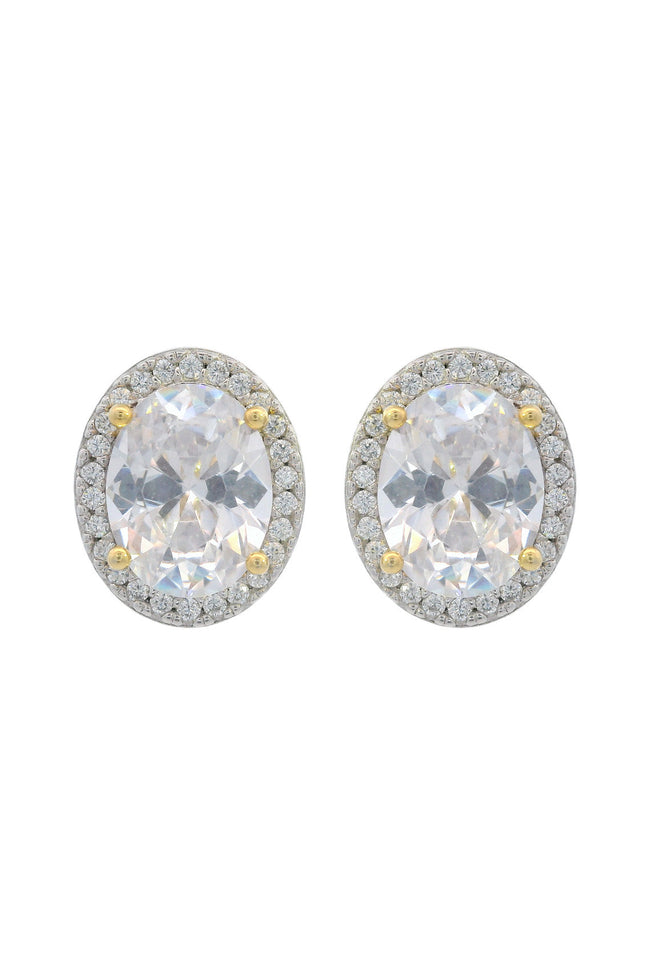 GEORGINI MIDNIGHT VELVET LIMITED EDITION SELENE TWO-TONE MOONLIGHT OVAL EARRINGS