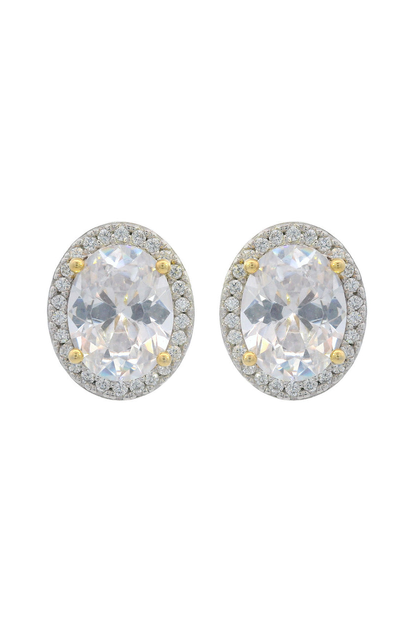 GEORGINI MIDNIGHT VELVET LIMITED EDITION SELENE TWO-TONE MOONLIGHT OVAL EARRINGS