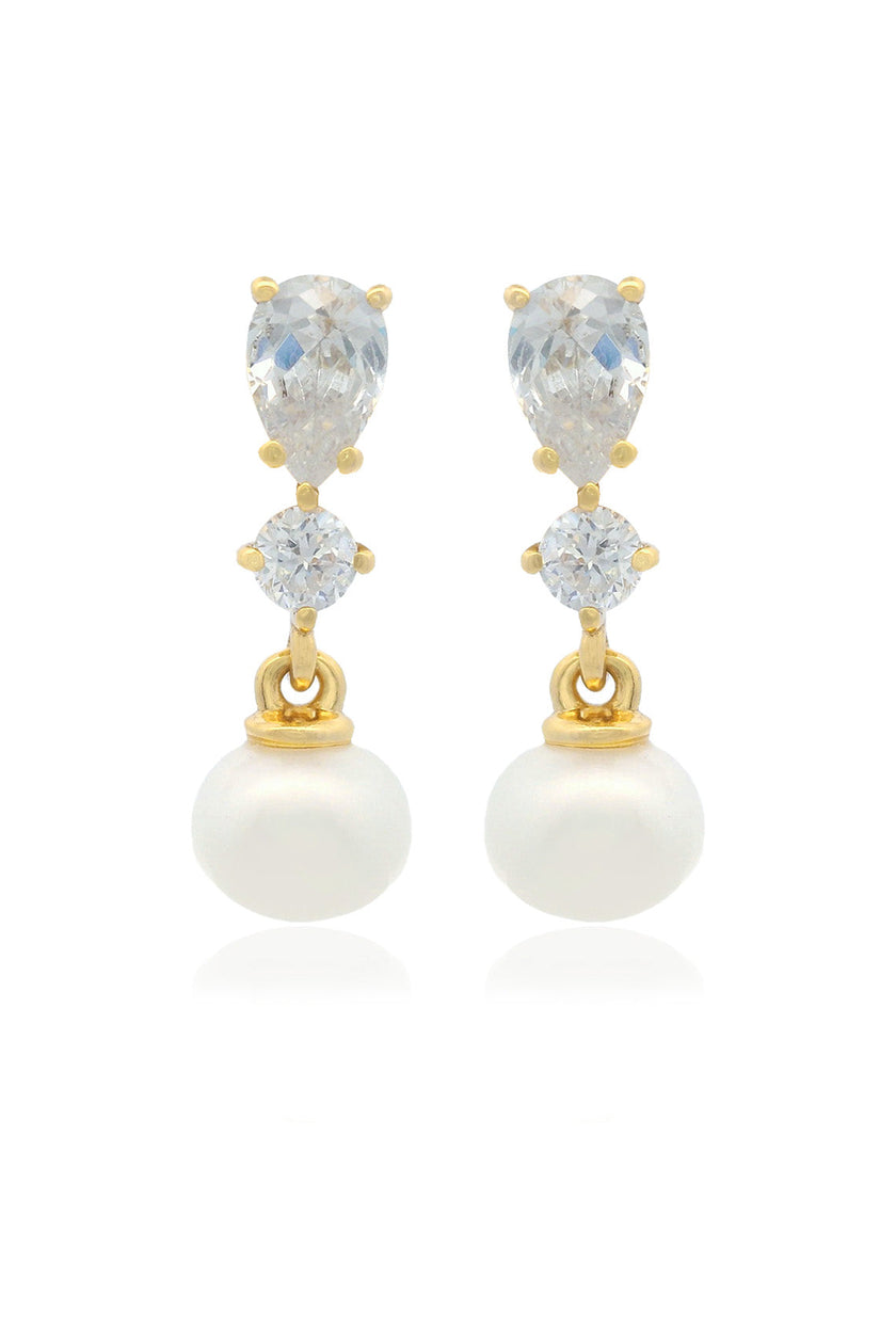 CHIC NOEL FRESHWATER PEARL PYRMONT EARRINGS GOLD