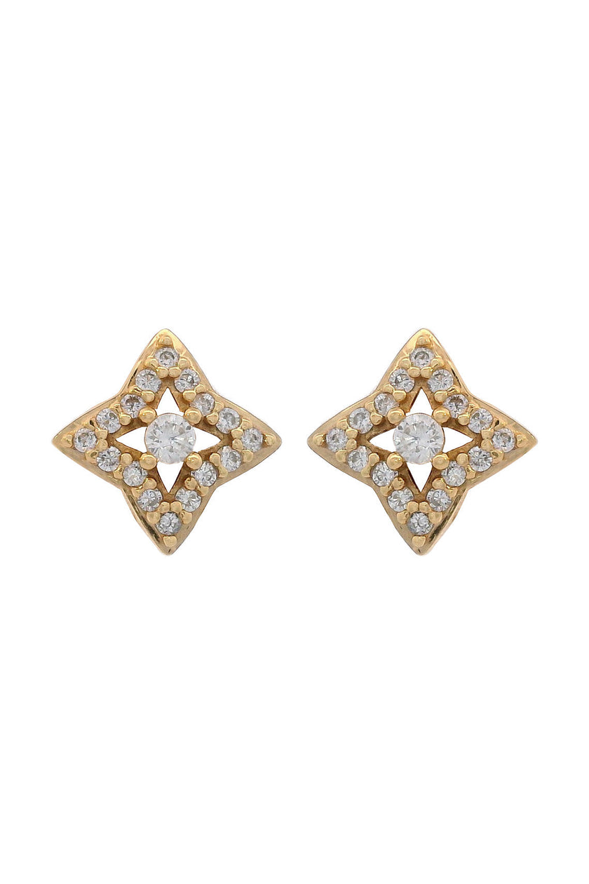 GEORGINI MIDNIGHT VELVET FAIRWATER PETITE EARRINGS GOLD