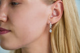GEORGINI WISTERIA DUO PEAR EARRINGS SILVER