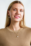 ADAGIO DUO HOOP PEARL EARRING GOLD