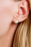 ADAGIO CRESCENT NINE-2-FIVE PEARL CRESCENT EARRINGS GOLD