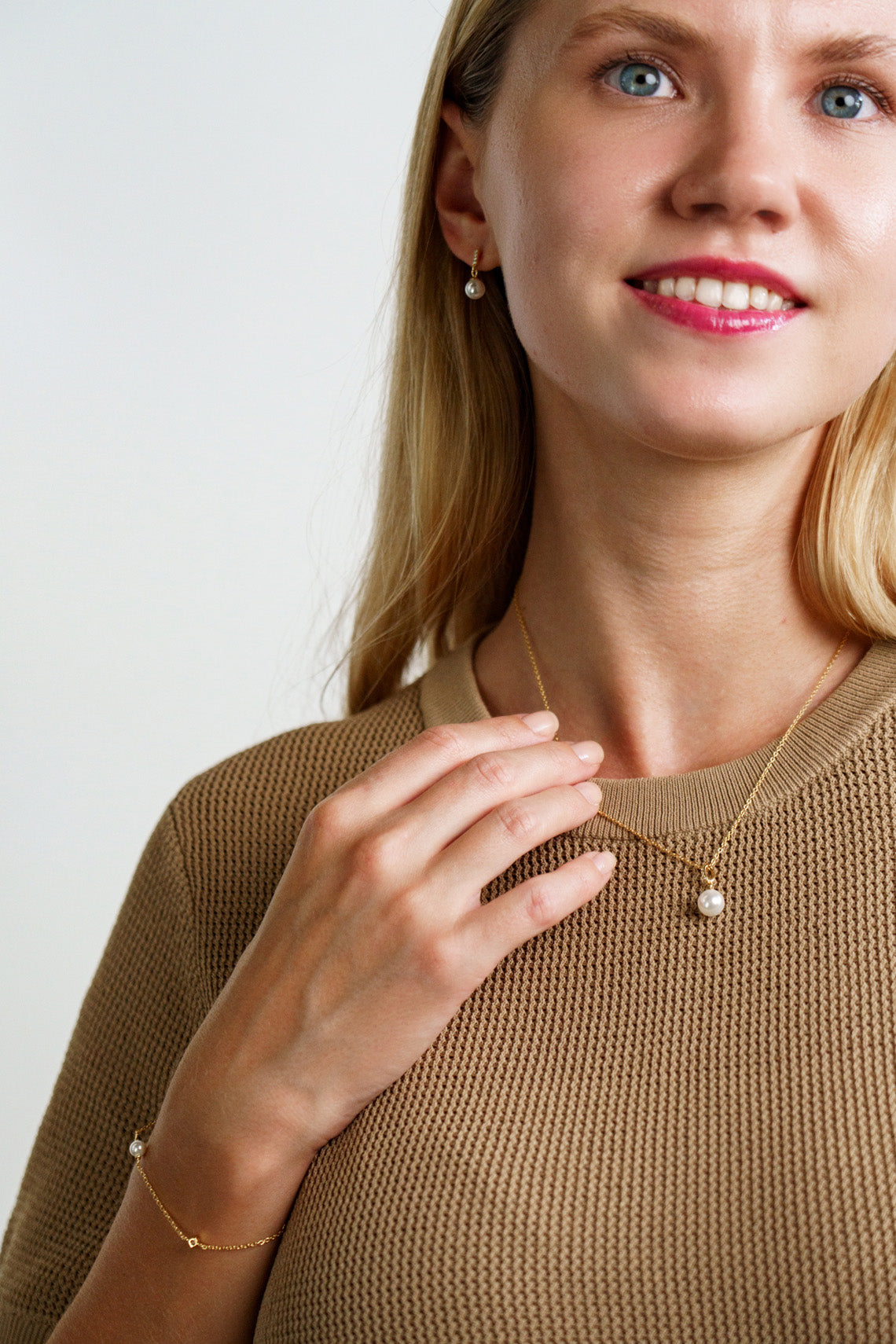 ADAGIO TOUCH OF SPARKLE PEARL NECKLACE GOLD