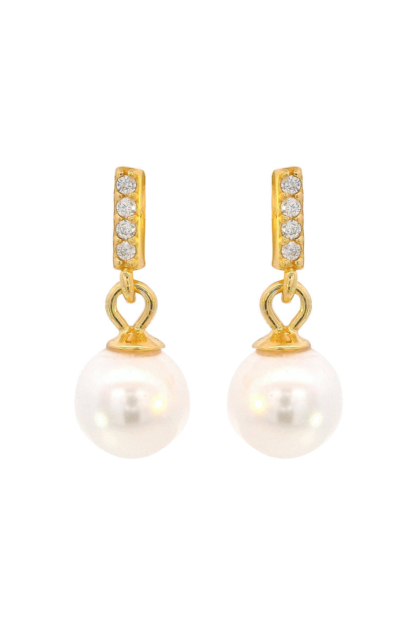 ADAGIO EFFORTLESS GLOW BAR DANGLE PEARL EARRINGS GOLD